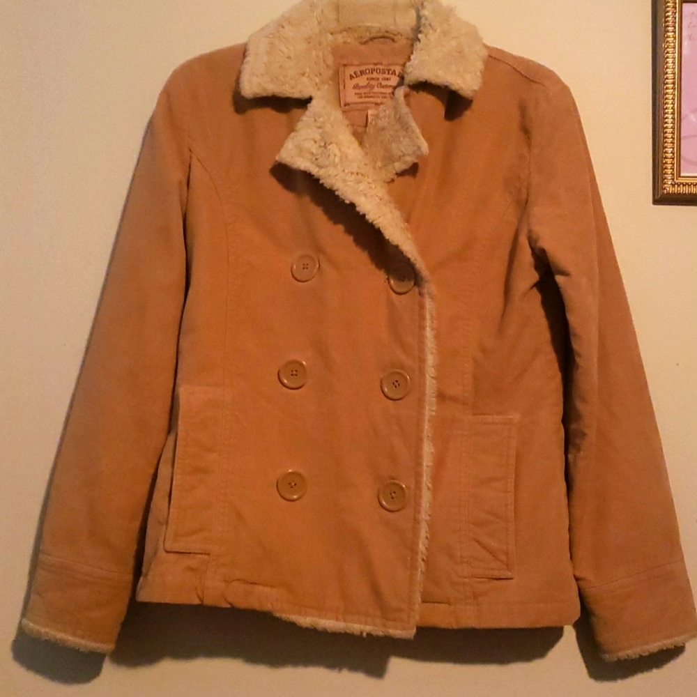 Aeropostle Women's Size Small Tan Peacoat Jacket